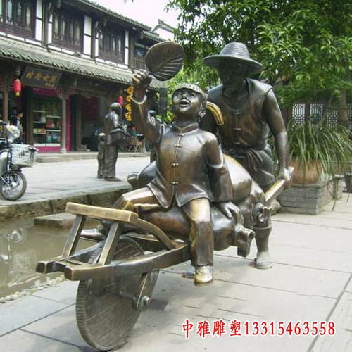 铜雕小女孩 西藏女孩红铜雕塑制作厂
